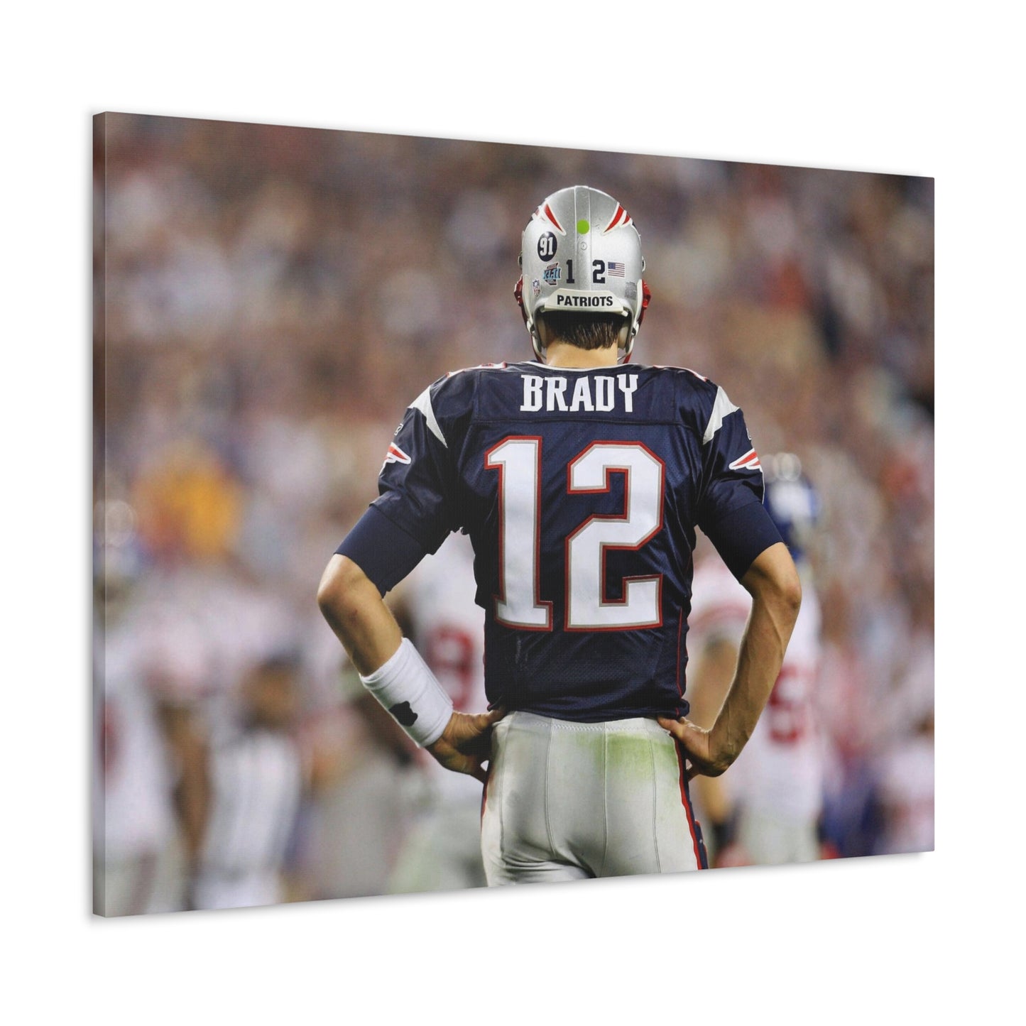 Tom Brady Back Of Twelve Jersey New England Patriots Canvas Wall Art