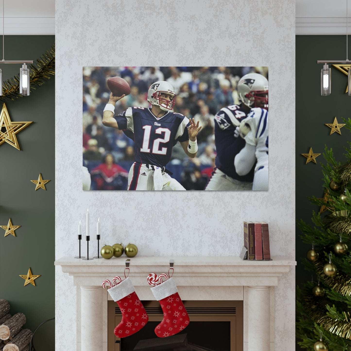 Tom Brady Making A Play With The New England Patriots Canvas Wall Art