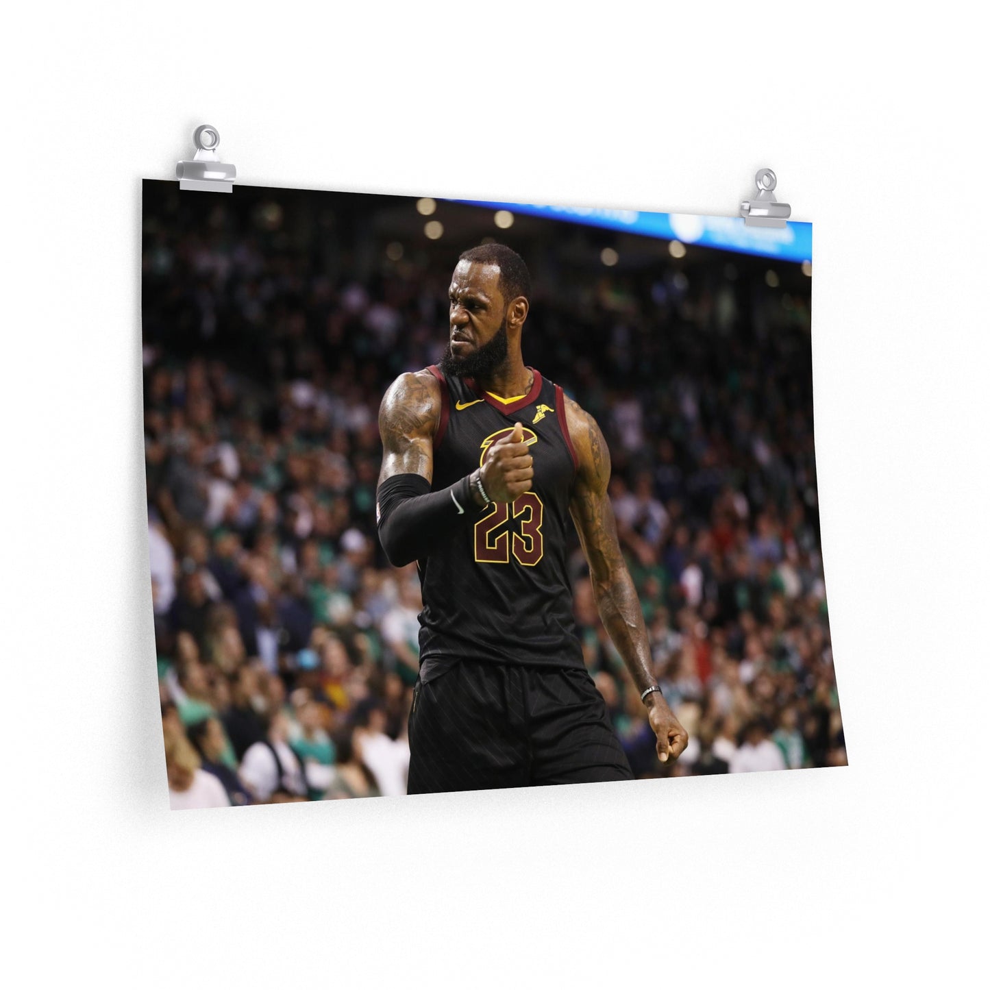 Lebron James Beating His Chest In Black Cleveland Cavaliers Jersey Poster